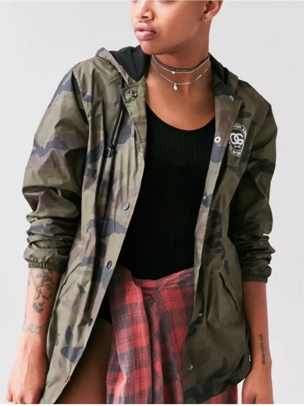 Obey Worldwide Camo Hooded Windbreaker Jacket Graphic N°89 Camouflage Size S